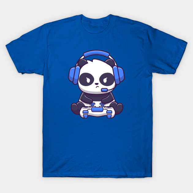 Cute Panda Gaming Panda T Shirt Teepublic 